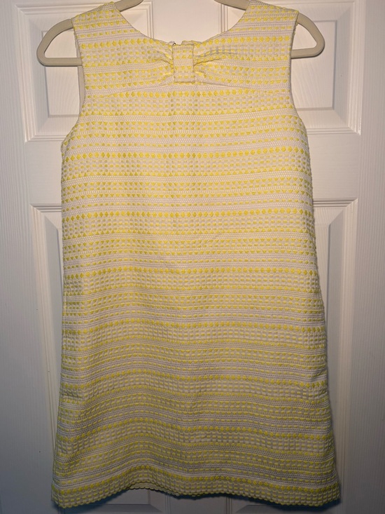 Kate Spade New York Other - Kate Spade New York Girls Yellow White Jacquard Bow Shift Dress Size 14Y
